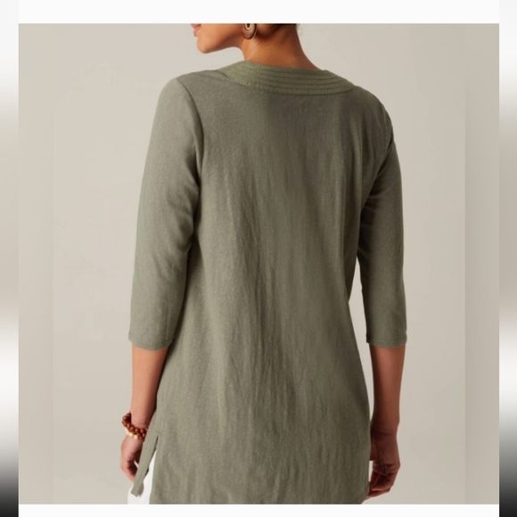 J.Jill Pure Jill Trapunto Tunic Cotton/Linen Blend - Picture 2 of 11